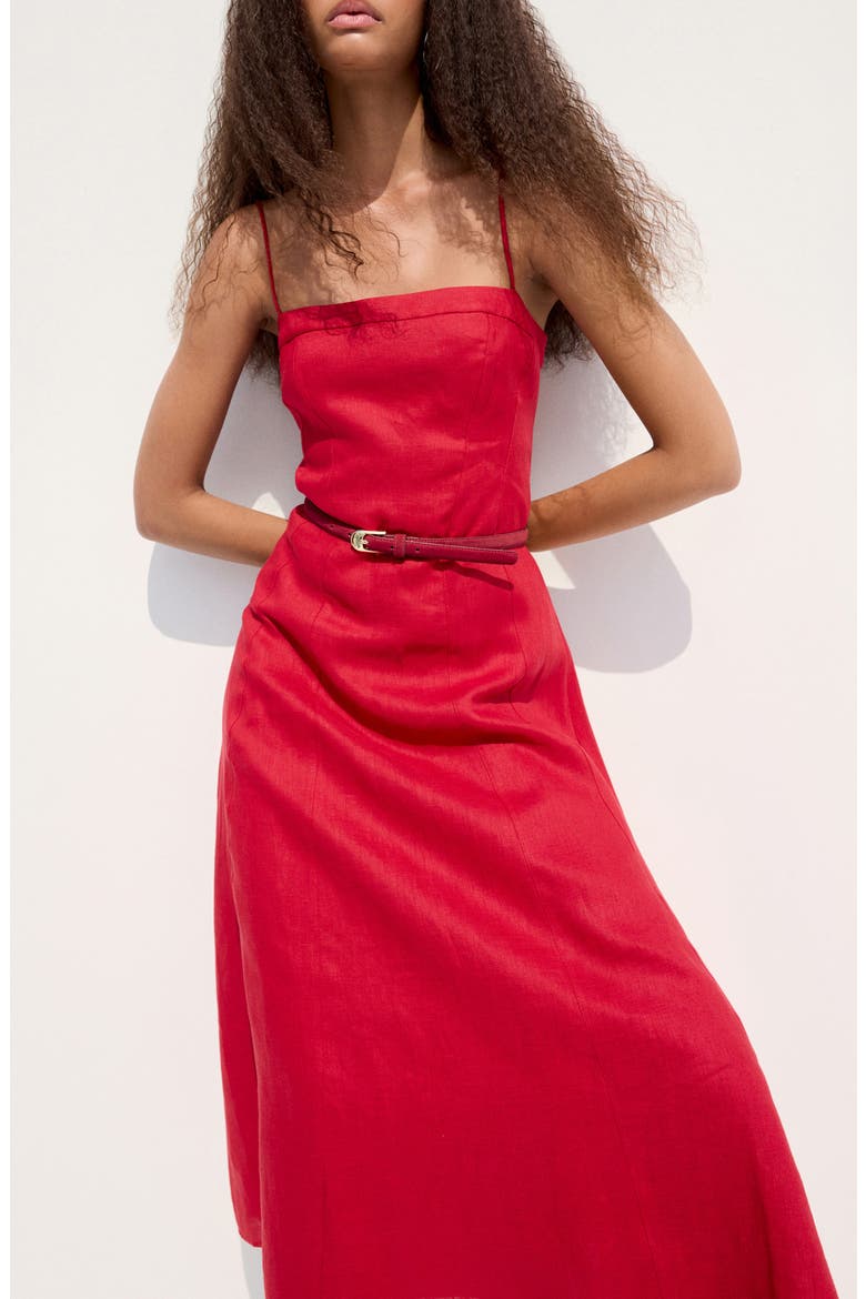 Leather Belt, Alternate, color, RED