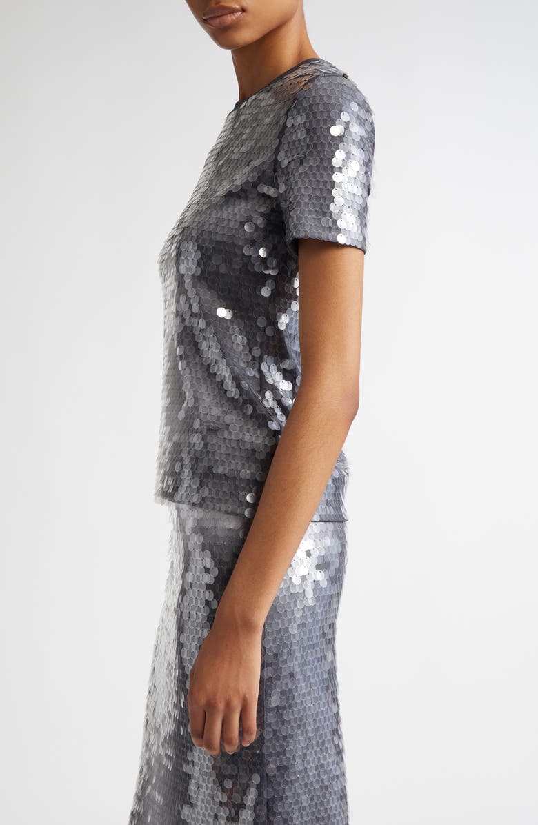 SPORTMAX Gradient Paillette Jersey Top, Alternate, color, Shaded Black