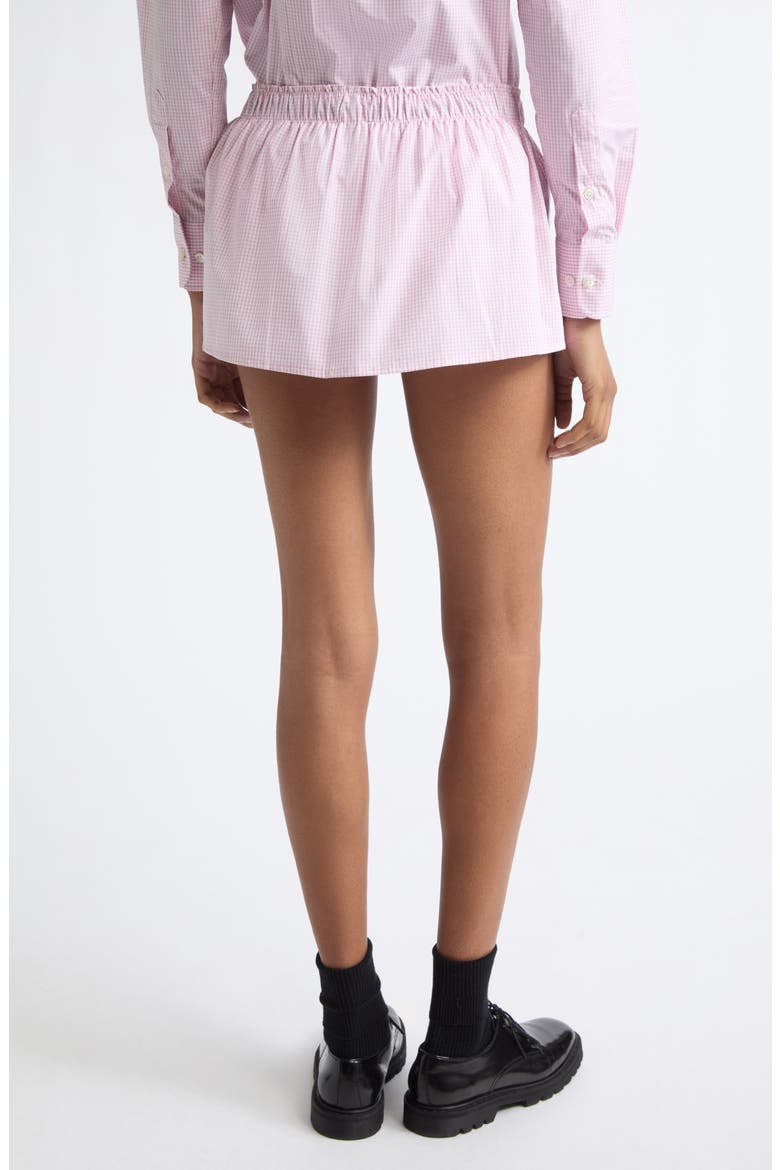 Check Cotton Boxer Miniskirt, Alternate, color, PINK GRAPH
