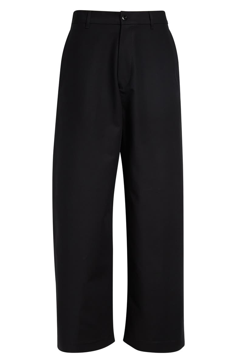 Acne Studios Plass Cotton Sateen Wide Leg Pants, Main, color, Black