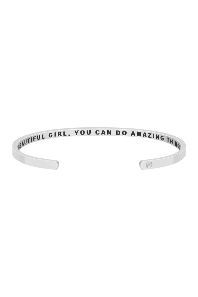 Beautiful Girl, You Can Do Amazing Things (within) bracelet, Main, color, Silver