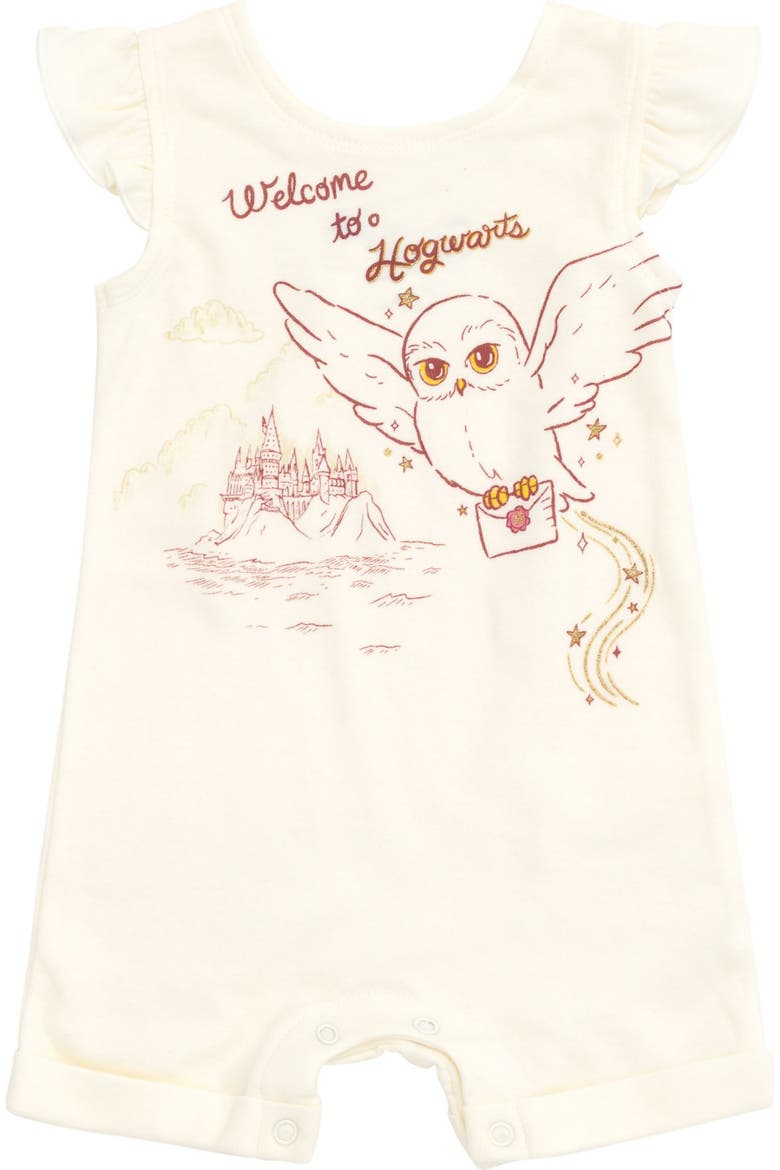 Hedwig 2-Piece Sleeveless Romper and Headband Set, Alternate, color, Hedwig Ivory