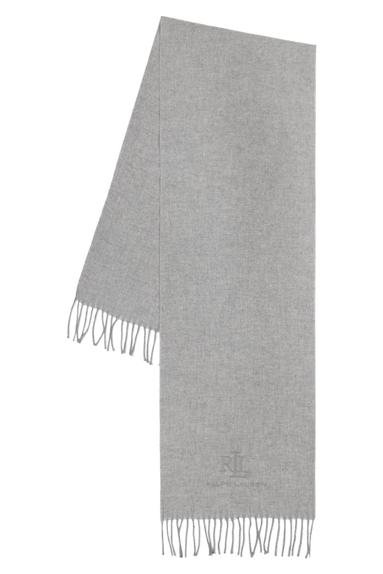Signature Wool & Cashmere Scarf, Alternate, color, LIGHT GREY HTR