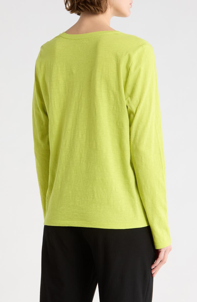 Eileen Fisher V-Neck Easy Organic Cotton T-Shirt, Alternate, color, Chartreuse