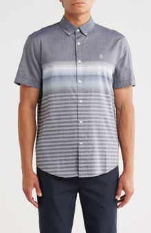 Original Penguin Gradient Stripe Short Sleeve Cotton Button-Up Shirt