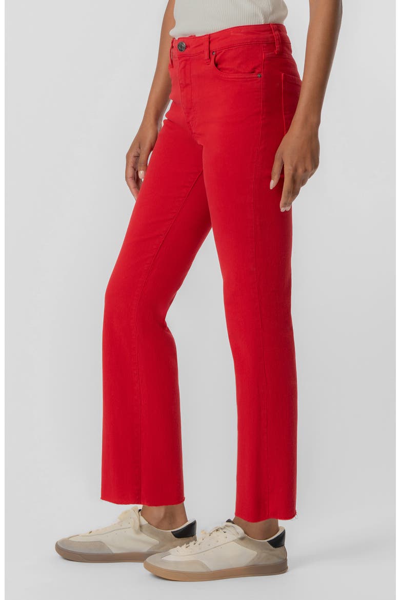 Kelsey Raw Hem Ankle Flare Jeans, Alternate, color, RUBY RED