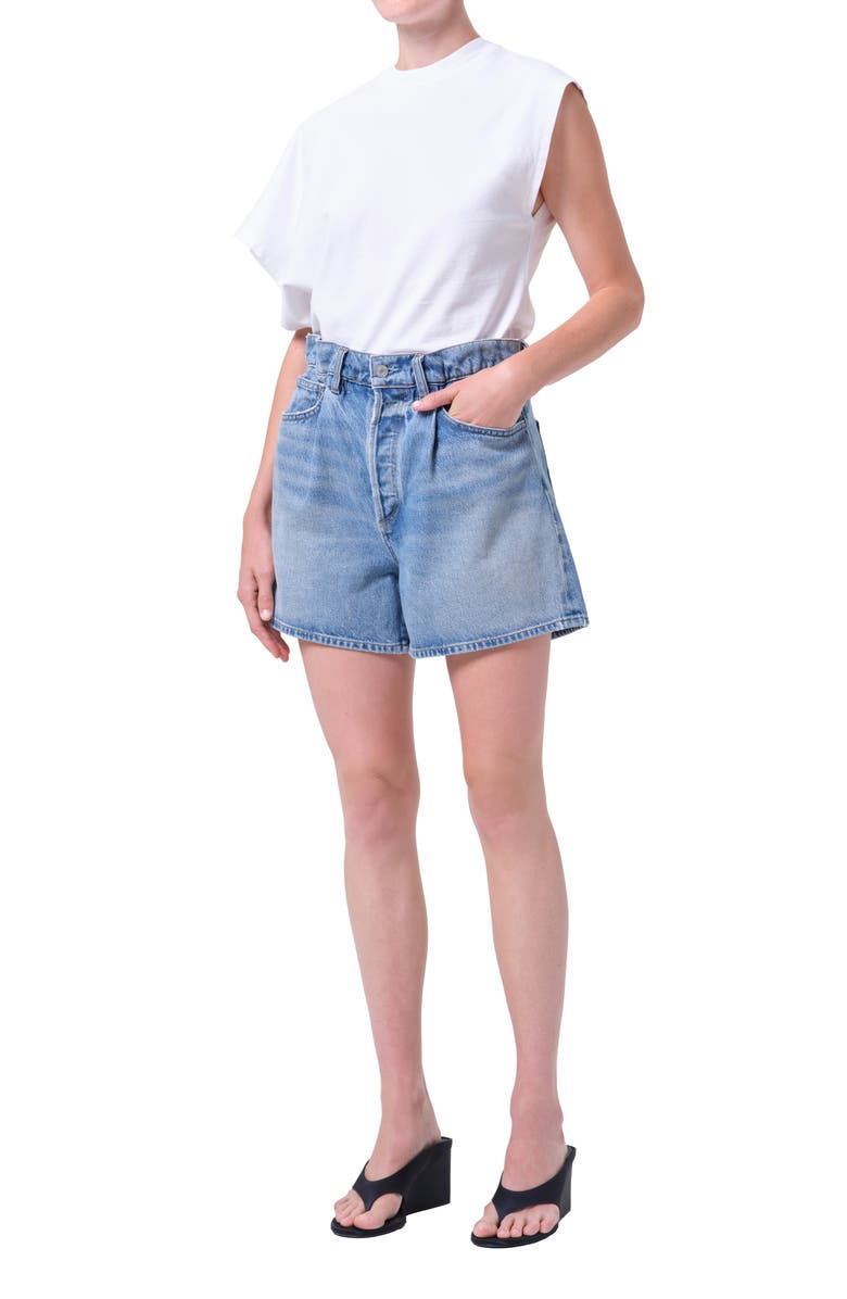 AGOLDE Corrine Asymmetric Tee, Alternate, color, White