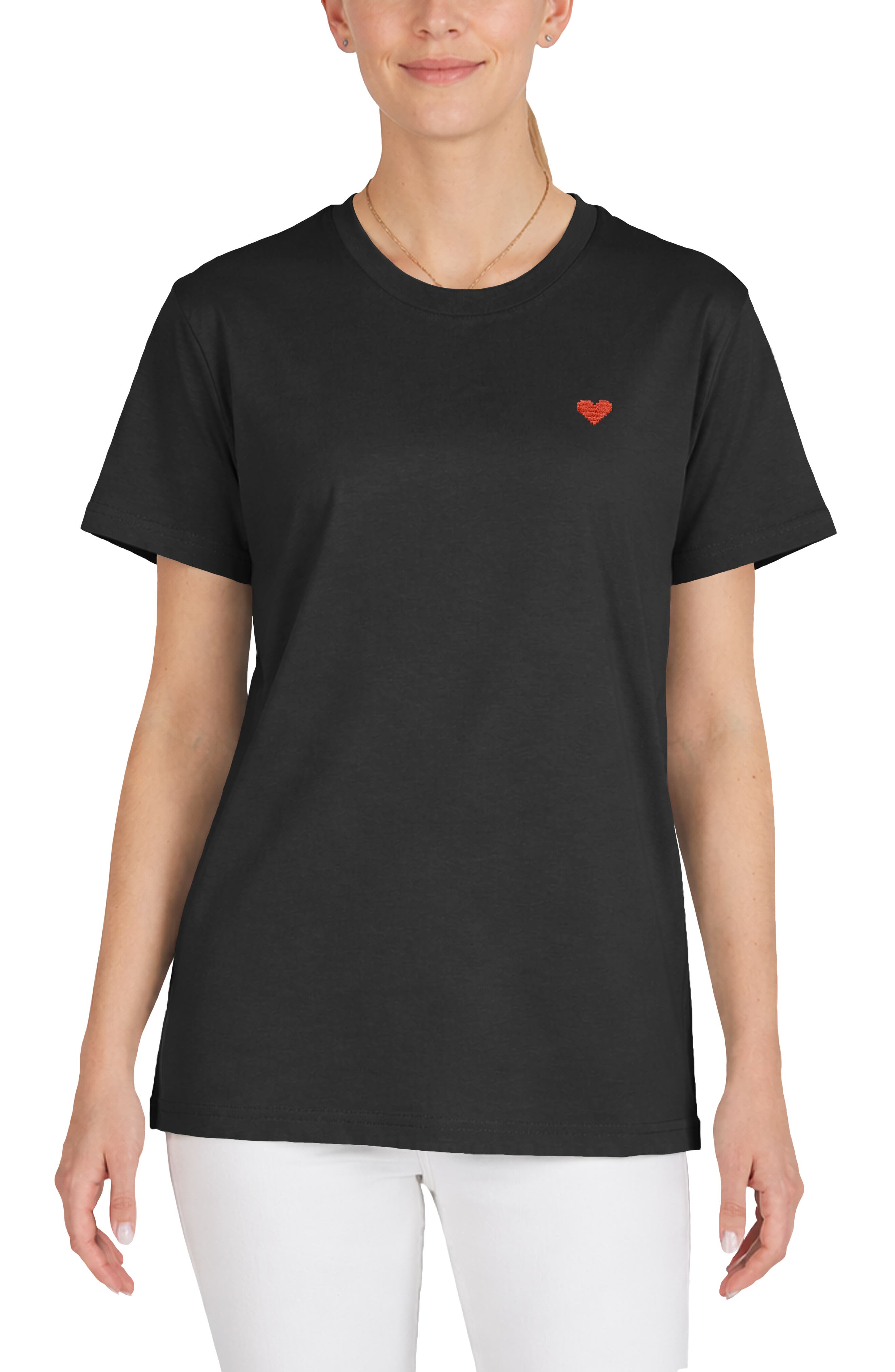 Womens Pixel Heart Jersey Relaxed Tee - image 3