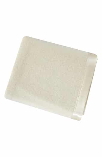 MELANGE HOME Wool & Satin Trim Blanket