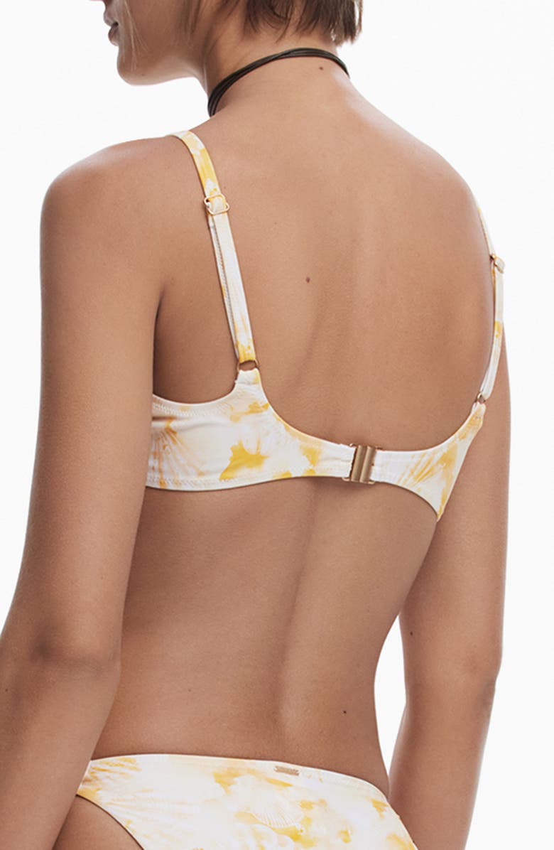 Desigual Ruched Underwire Bikini Top, Alternate, color, White