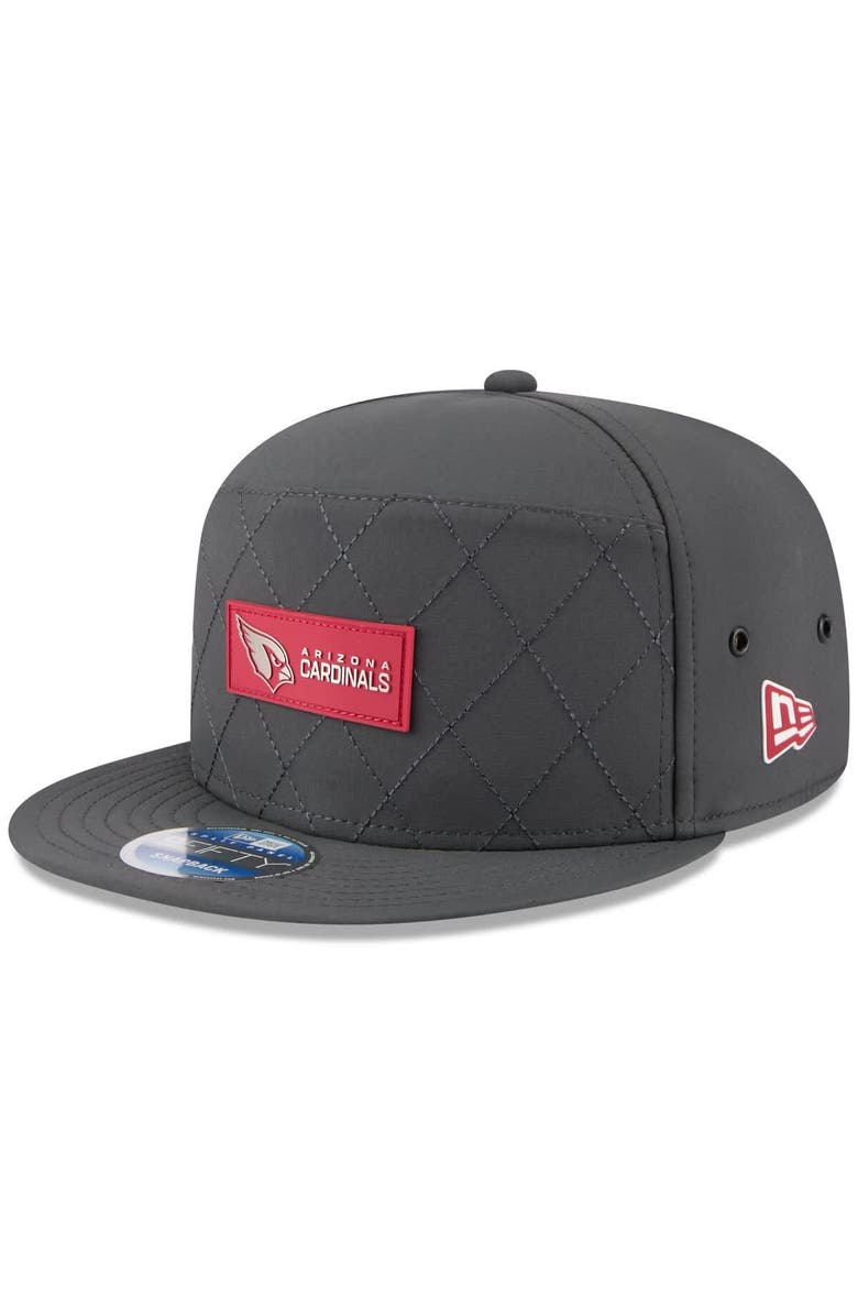New Era Men's New Era Charcoal Arizona Cardinals 2025 Sideline Cold Weather Split Panel 9FIFTY Snapback Hat, Main, color, Charcoal
