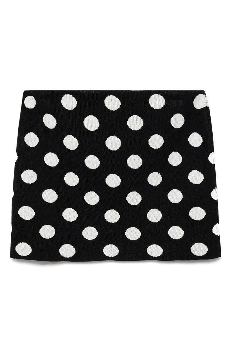MANGO Polka Dot Sweater Miniskirt, Main, color, 
