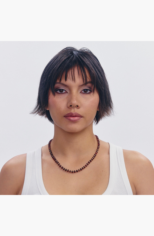 Shop Spicy Dan Ruby Red Garnet Gold Plated Necklace In Brown