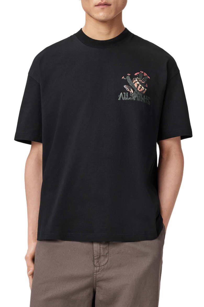 Cacti Graphic T-Shirt, Main, color, WASHED BLACK