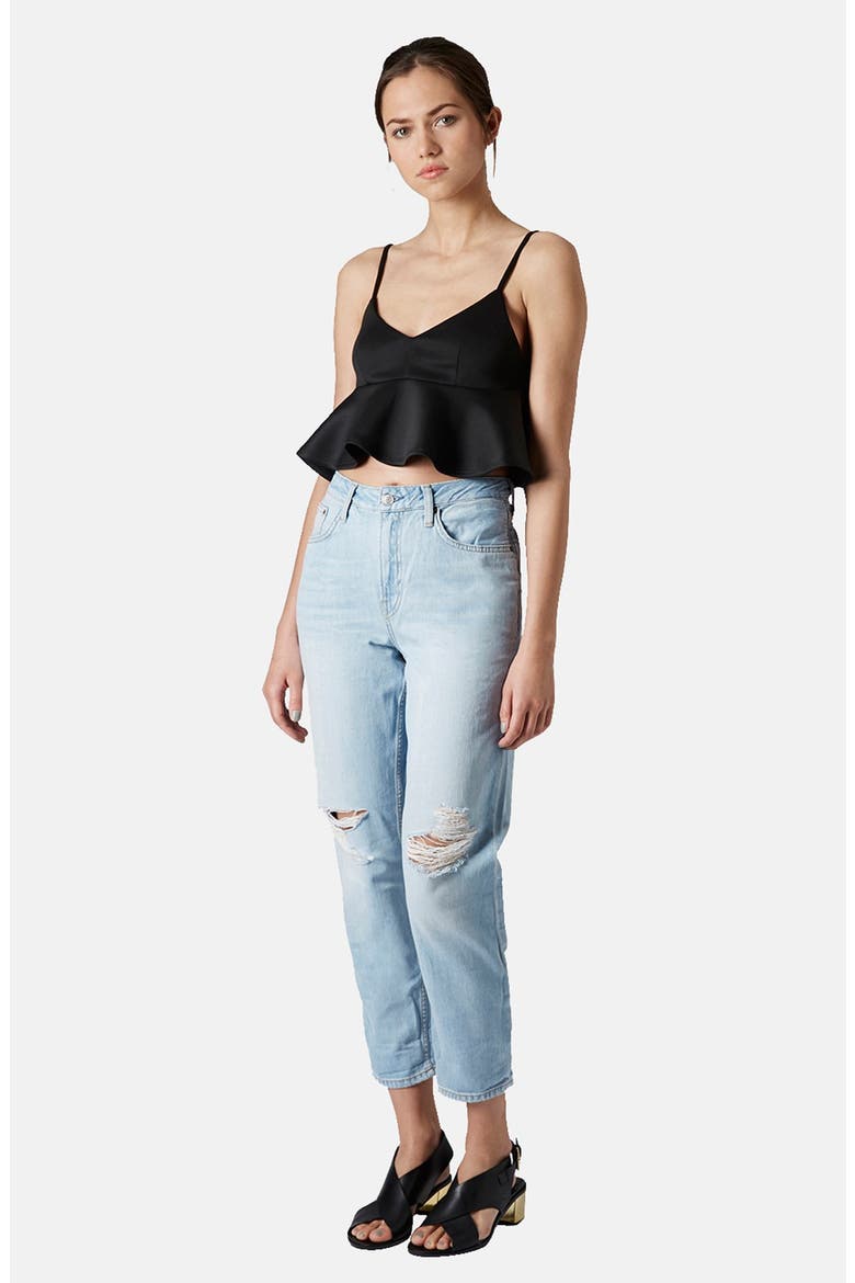 Peplum Bralette, Alternate, color, BLACK
