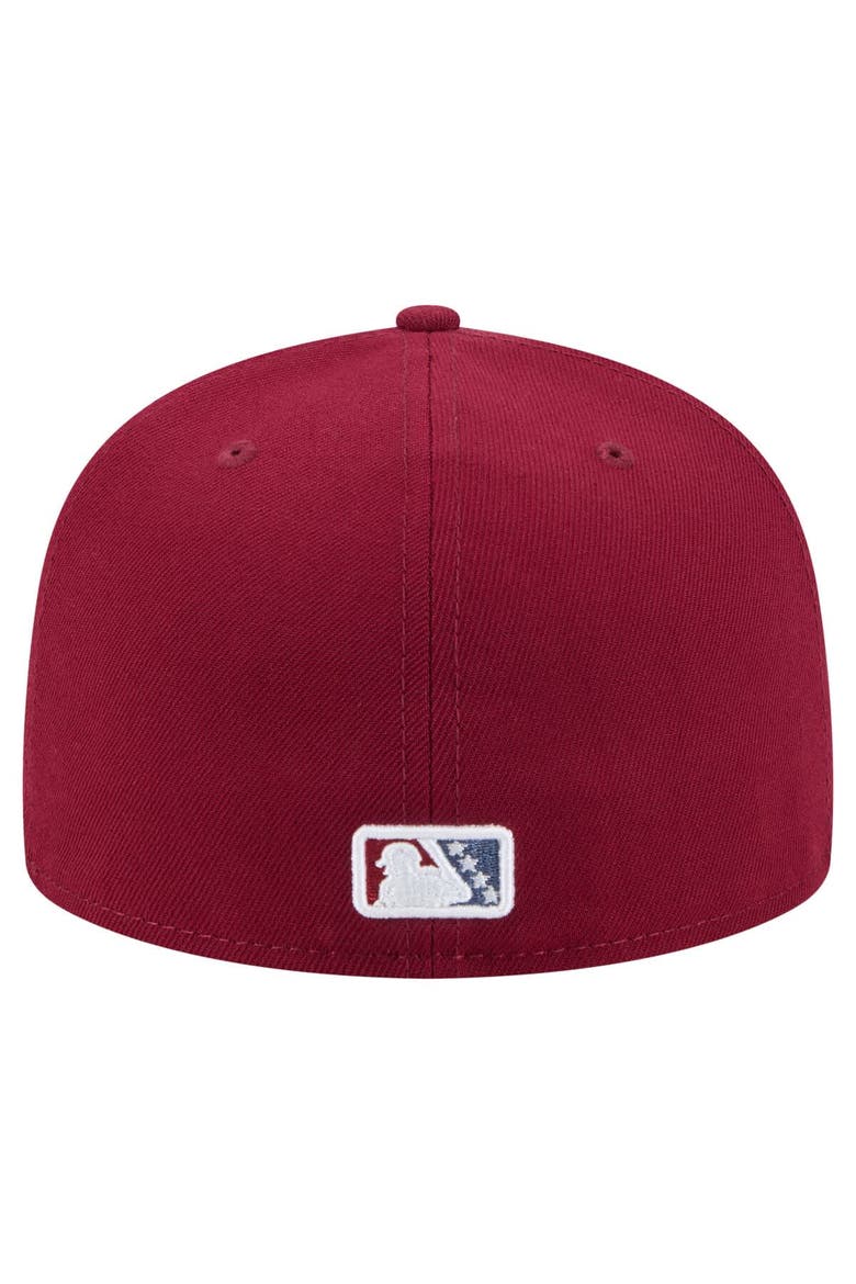 Men's New Era  Burgundy Frisco RoughRiders Authentic Collection 59FIFTY Fitted Hat, Alternate, color, Burgundy