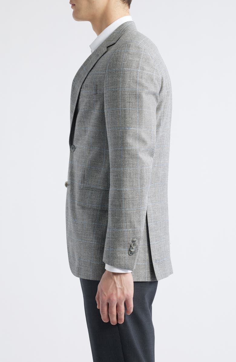 Peter Millar Flynn Classic Fit Check Wool & Silk Blend Sport Coat, Alternate, color, Light Grey