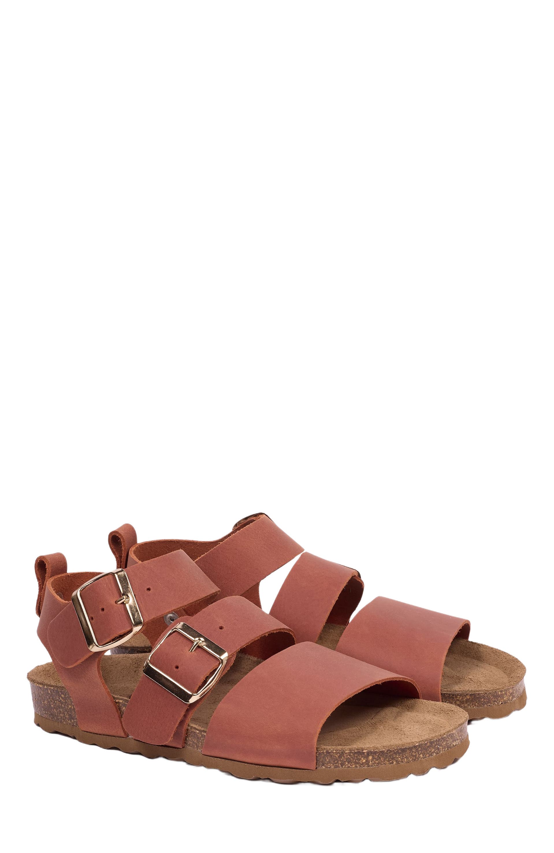 Celtic & Co. Triple Strap Sandal, Main, color, Cognac