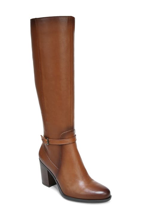 Leather tan boots ladies best sale