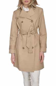 Cole Haan Signature Water Resistant Trench Coat with Removable Hood