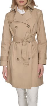 Cole Haan Signature Water Resistant Trench Coat with Removable Hood