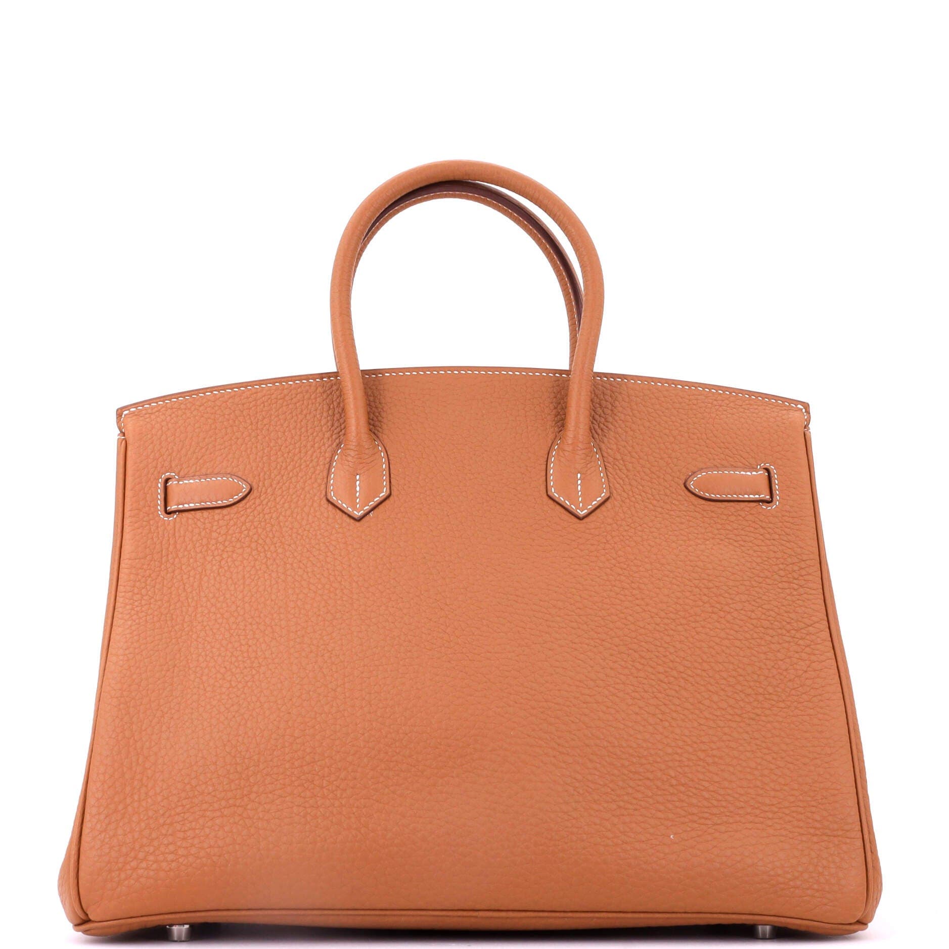 Birkin Handbag Brown Fjord with Palladium Hardware 35, Alternate, color, Metallic Gold
