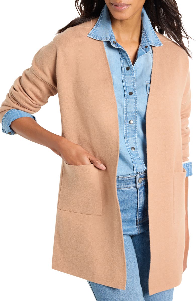 NIC+ZOE Sunset Breeze Patch Pocket Cardigan, Main, color, Burro