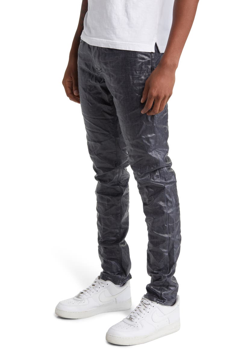 PURPLE BRAND Patent Film Coated Skinny Jeans, Alternate, color, 