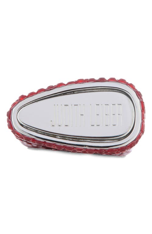 Shop Judith Leiber Got A Light? Crystal Embellished Flame Miniature In Silver Light Siam