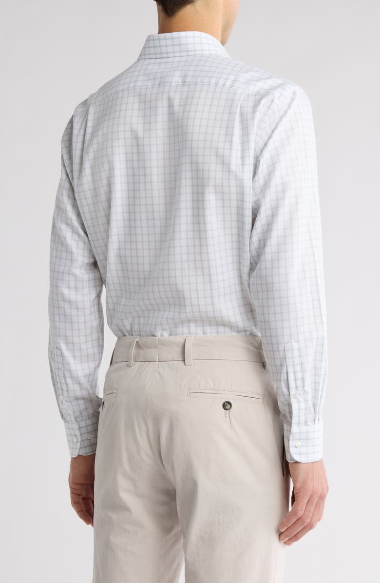 Nordstrom Premium Non-Iron Traditional Fit Windowpane Check Dress Shirt, Alternate, color, Green Window