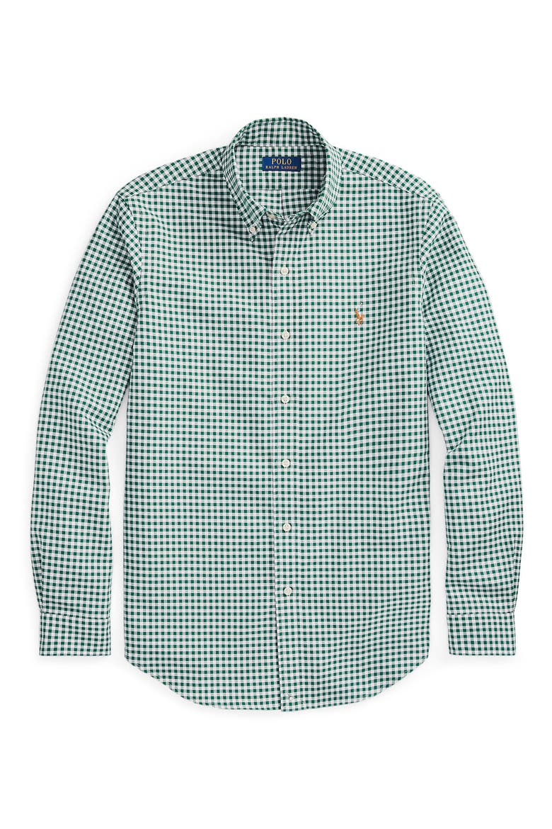 Gingham Button-Down Oxford Shirt, Alternate, color, 4338F PINE/ WHITE