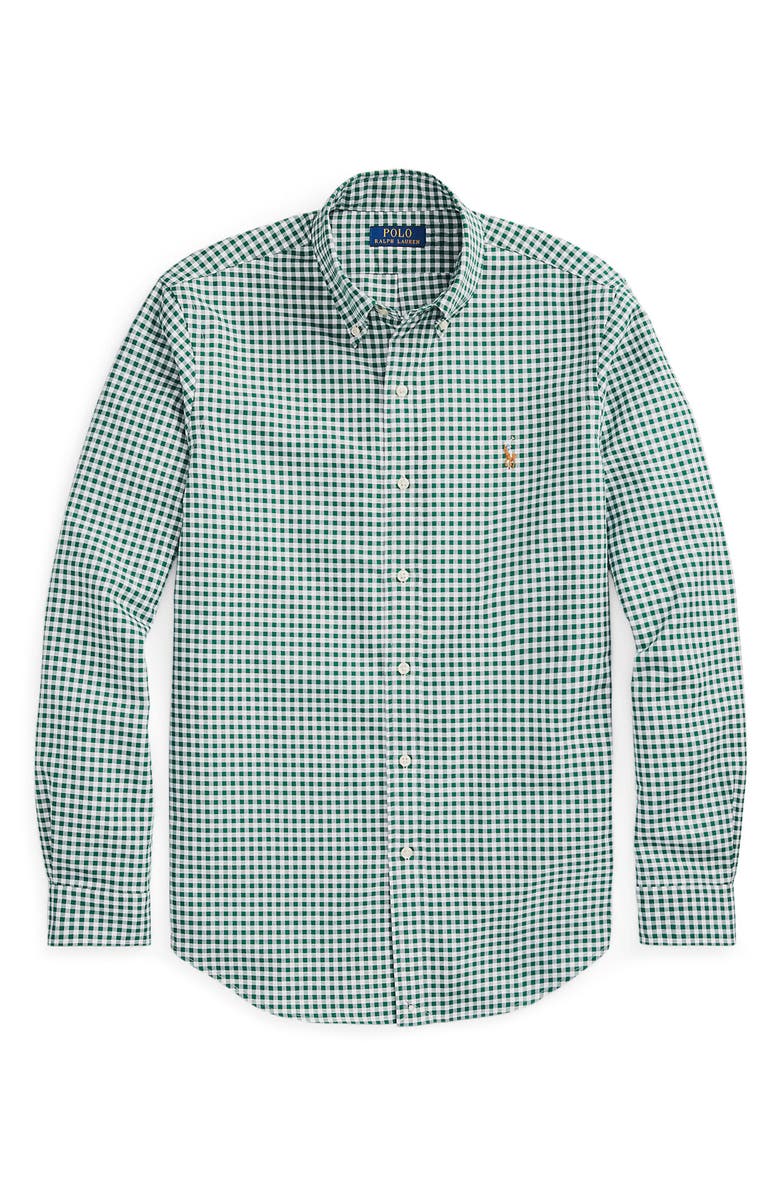 Polo Ralph Lauren Gingham Button-Down Oxford Shirt, Alternate, color, 4338F Pine/ White