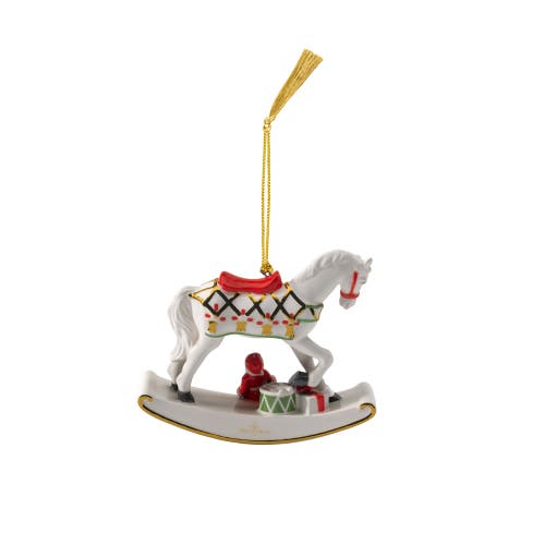 Villeroy & Boch Christmas Classics Rocking Horse Dated Ornament 2025 In White
