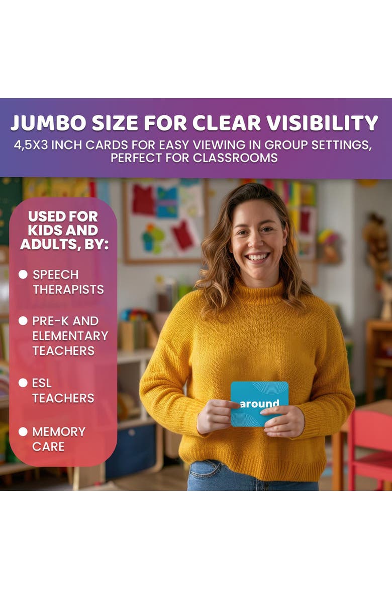 Kids Flash Cards Set Vocabulary & Sight Words, Alternate, color, Superset