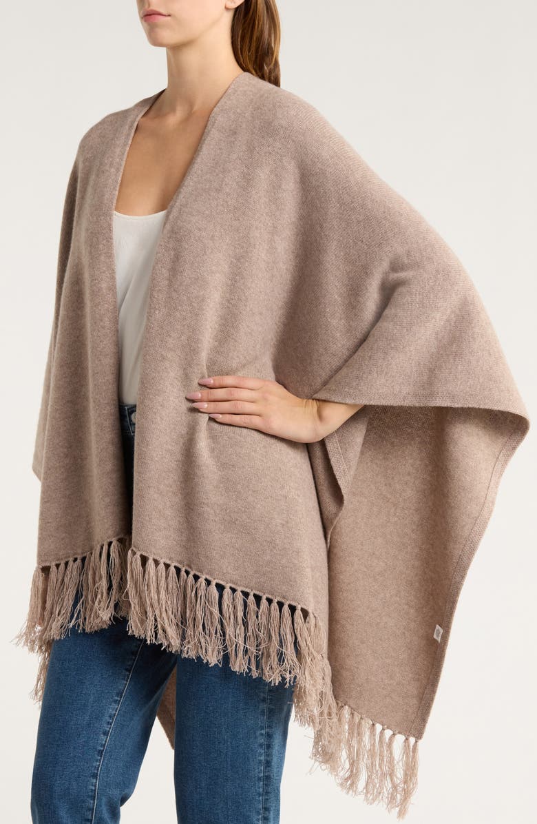 Chan Luu Wool & Cashmere Ruana, Alternate, color, Sand