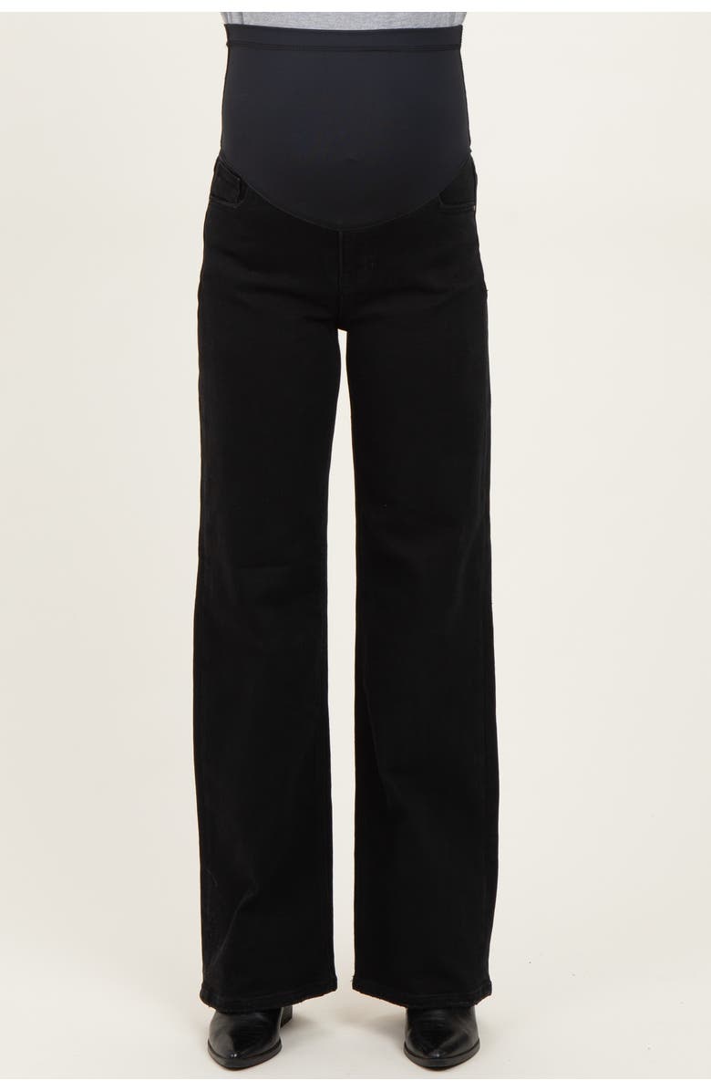 PinkBlush Classic Wide Leg Maternity Jeans, Alternate, color, Black