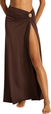 Sea Level Mythos Ring Detail Cover-Up Maxi Skirt