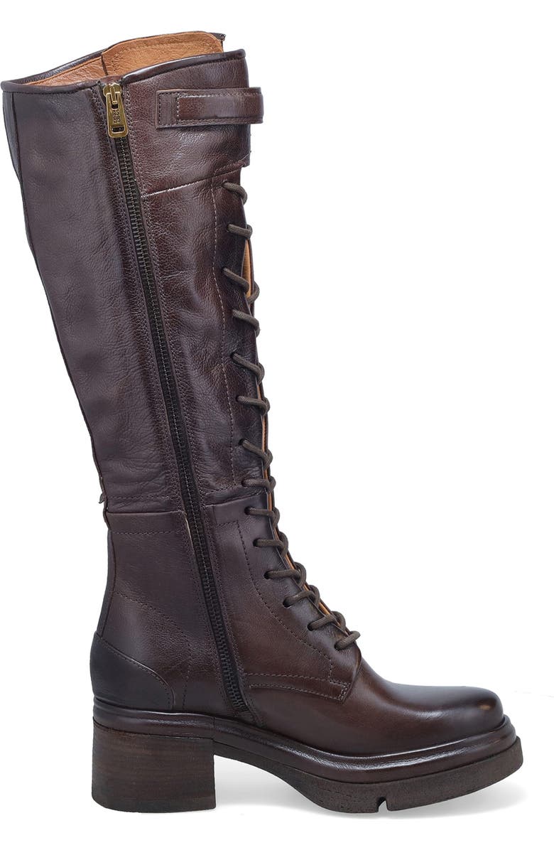 A.S.98 Edison Lace-Up Knee High Boot, Alternate, color, Brown