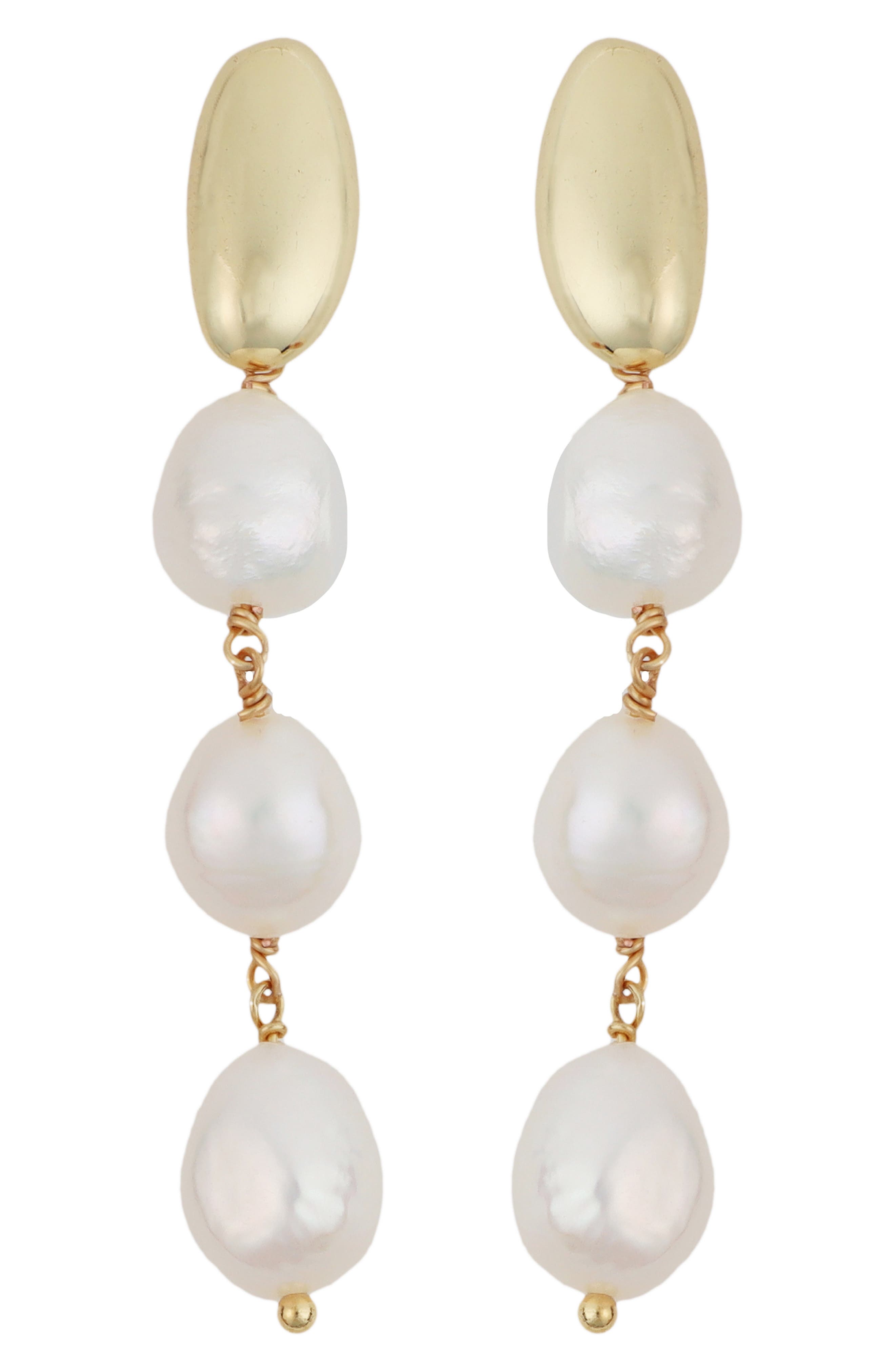 Panacea Cultured Pearl Linear Drop Earrings