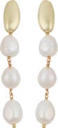 Panacea Cultured Pearl Linear Drop Earrings