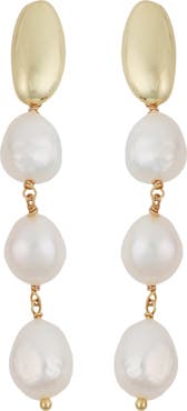 Panacea Cultured Pearl Linear Drop Earrings