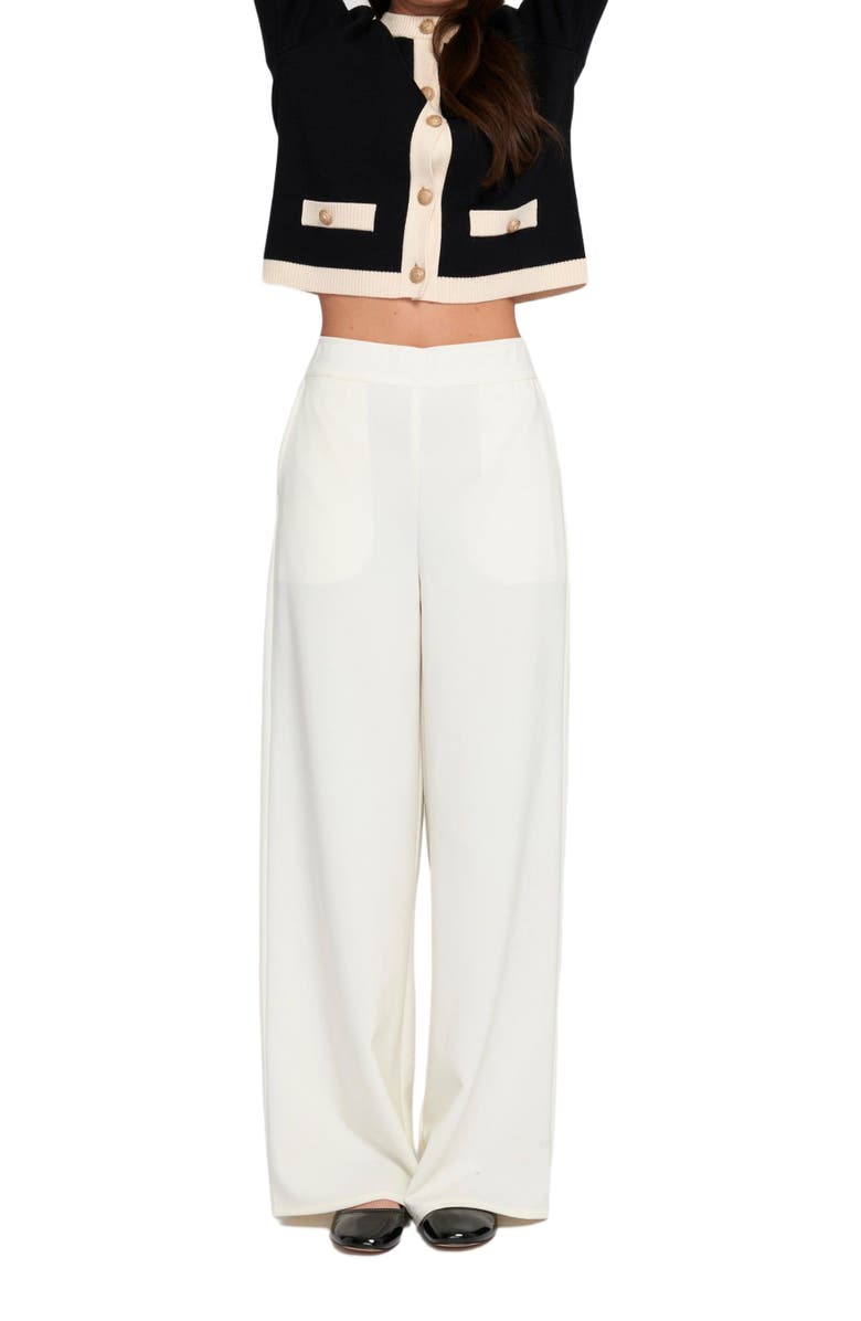 ELLE Collection Wide Leg Trouser Wide-Leg, Main, color, Winter White