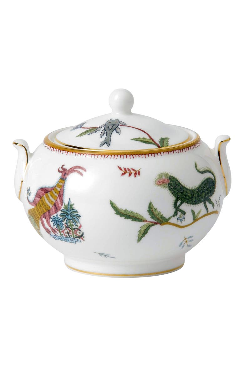 Mythical Creatures Bone China Covered Sugar Bowl, Main, color, MULTI