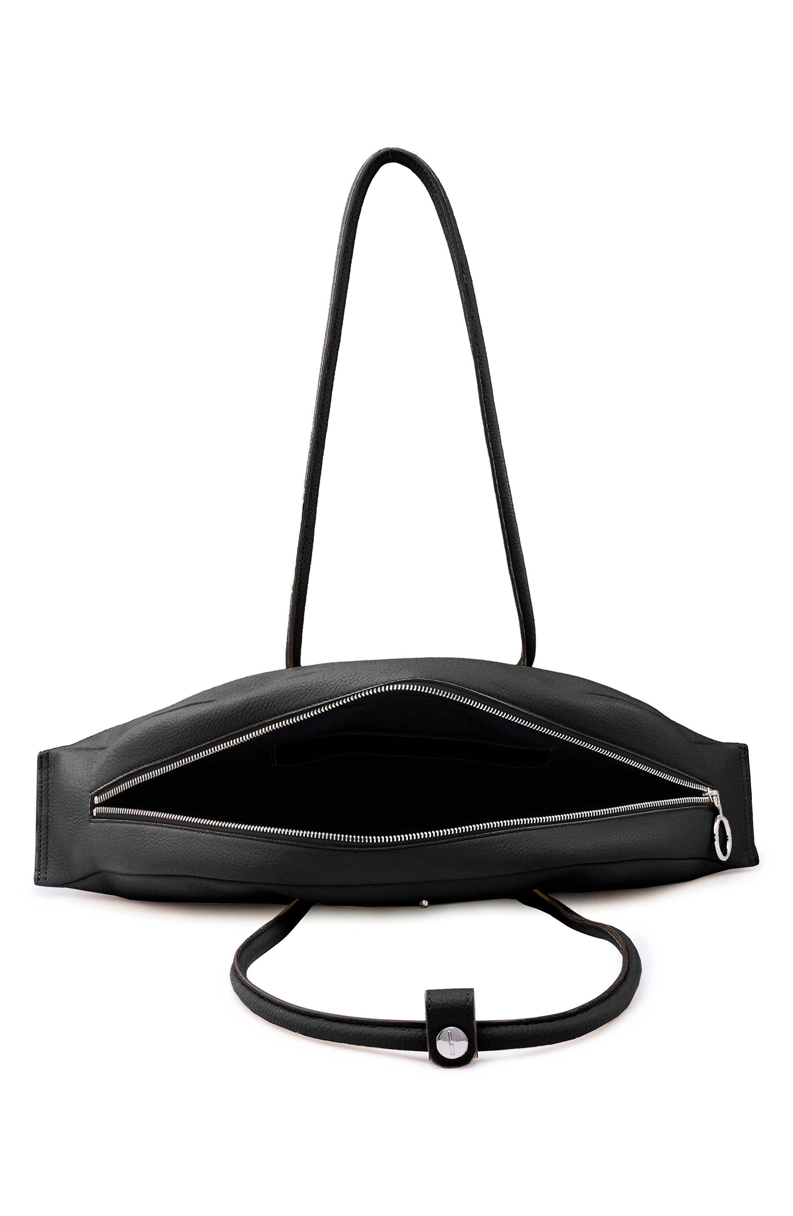 behno Laverne Leather Bowler Bag, Alternate, color, Black