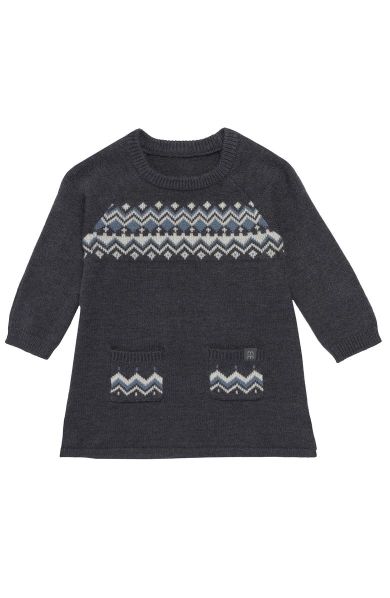 Modern Moments<sup>™</sup> by Gerber Dark Grey Heather Fair Isle Dress, Main, color, Dark Grey Fair Isle