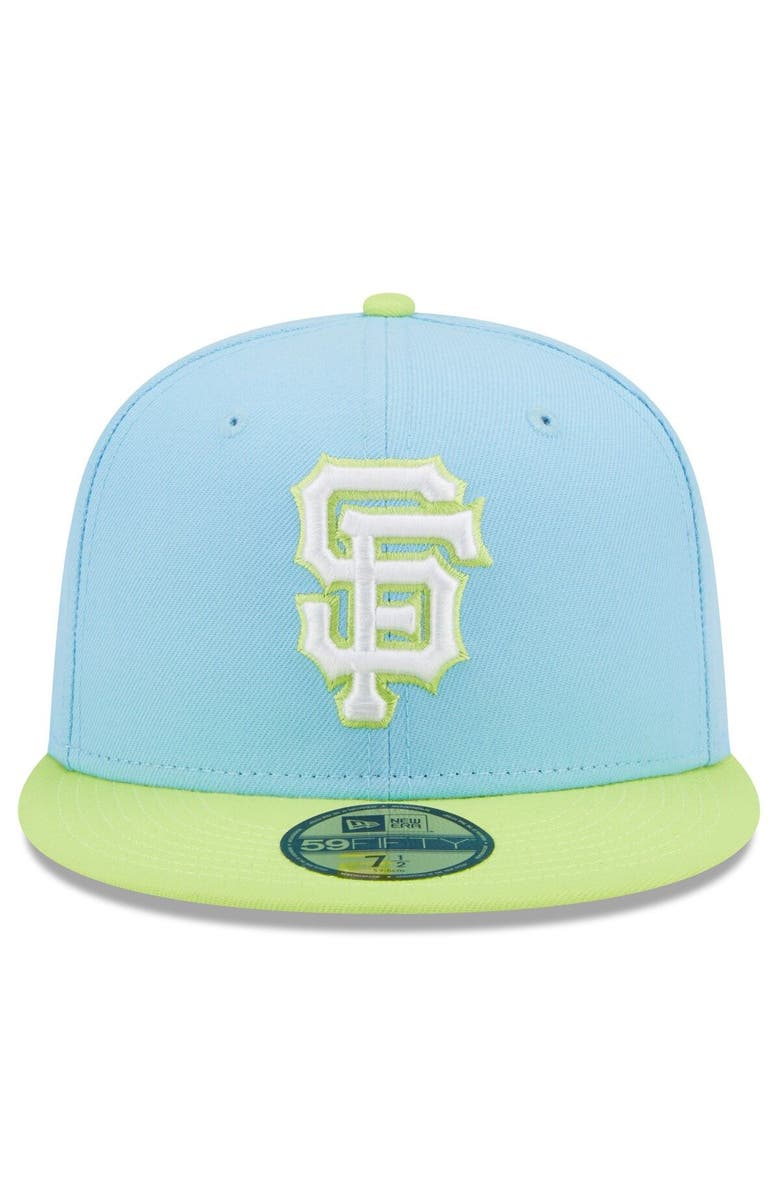 New Era Men's New Era Light Blue/Neon Green San Francisco Giants Spring Color Two-Tone 59FIFTY Fitted Hat, Alternate, color, 