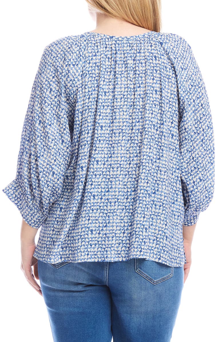 Karen Kane Heart Print Blouson Sleeve Top, Alternate, color, Print
