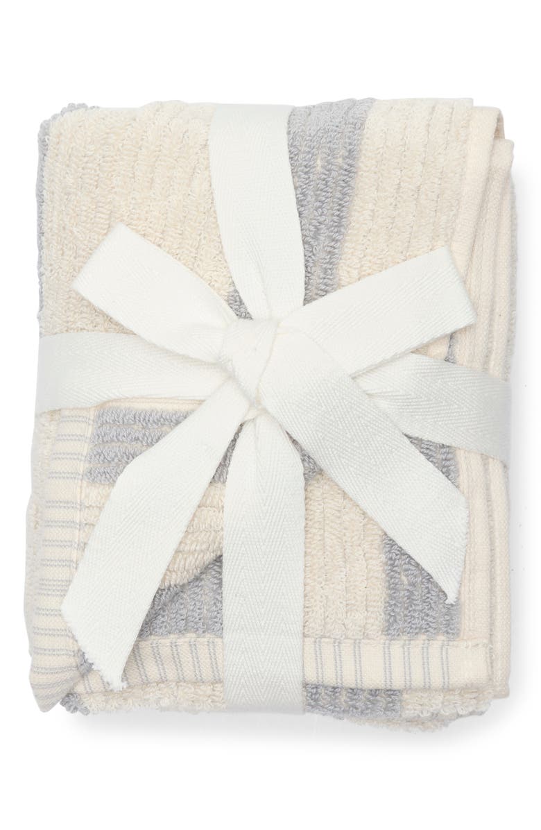NORDSTROM RACK 2-Pack Reversible Stripe Hand Towel, Main, color, Grey Vapor