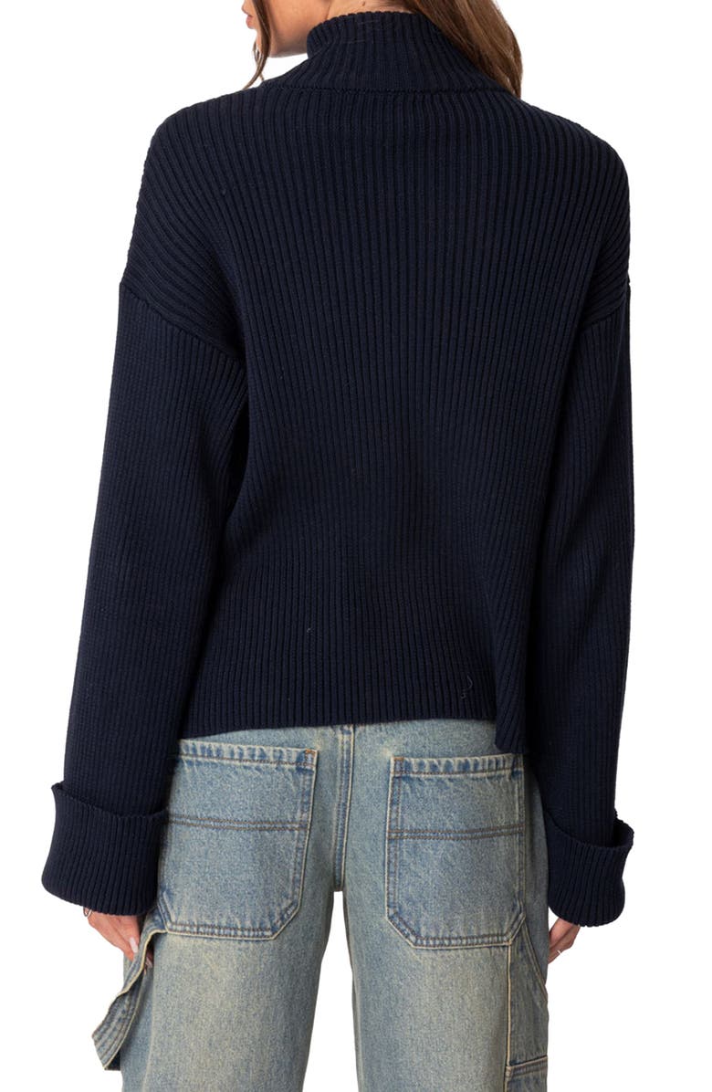 EDIKTED Oversize Zip Rib Cardigan, Alternate, color,