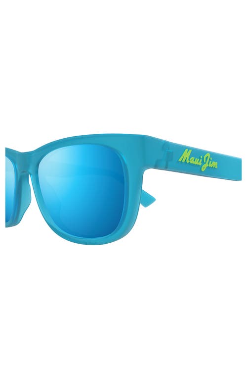 Maui Jim Kaulike 53mm Polarizedplus2® Square Sunglasses In Matte Trans Blue/blue Hawaii